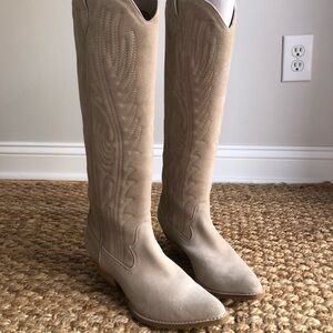 Free People X Jeffery Campbell Finn Tall Western Boot. Suede. Size 7.5